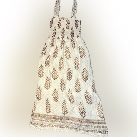 Dresses & Skirts - Elegant White and Gold Women’s Dress